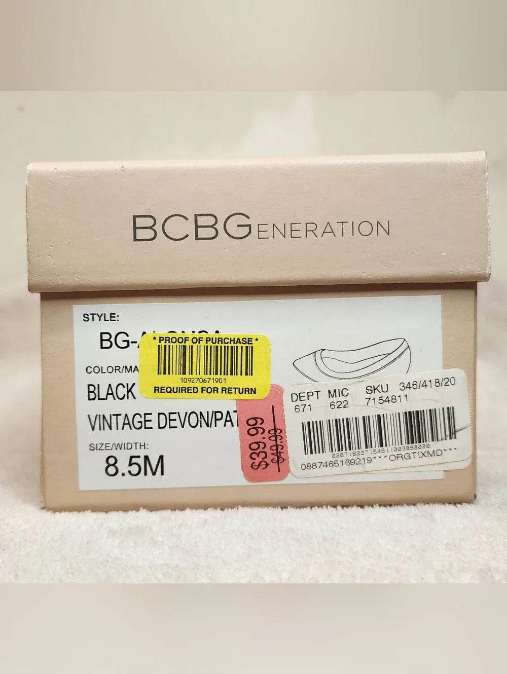 BCBGeneration Black Pointed Patent-Trim Flats